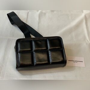 Amanda Uprichard Quilted Vegan Leather Fanny Pack W Gold Zippers. NWT